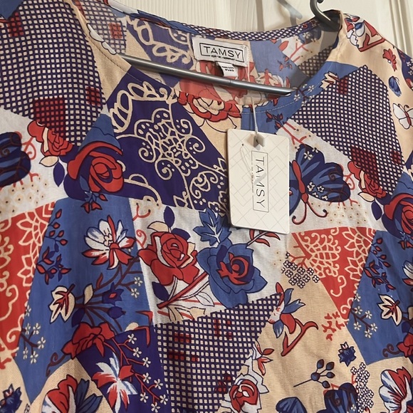 TAMSY-Loose Fit Printed Kaftan Top-One Size - Picture 4 of 5